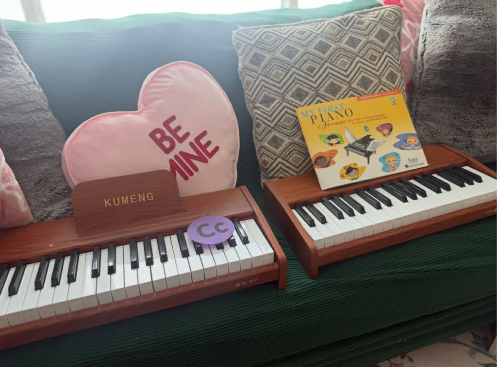 Mini Pianos on Sofa in Fairview Park